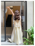 Prosperity 2-Piece Beige Lace Embroidered Vest Set Cheongsam