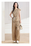 Imogen 2-Piece Plum Purple Khaki Cheongsam Set