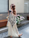 Wilhelmine Off-White Lace Tassel Cheongsam Dress