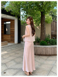 Lotus 2-Piece Satin Vest Cheongsam Set