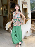 Clarice 2-Piece Printed Cheongsam Top Set