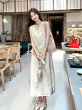 Iolanda 2-Piece Printed Vest Cheongsam Set