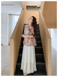 Grace 2-Piece Black Print Cheongsam Set