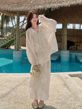 Willow Darling Lace Embroidered Cheongsam Top Skirt Set Qipao Set