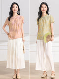 Ulyana Crabapple Pink Jacquard Cheongsam Top