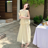Peach 2-Piece Embroidered Top Set Cheongsam