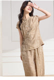 Imogen 2-Piece Plum Purple Khaki Cheongsam Set