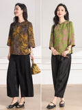 Azalea Floral Print Relaxed Cheongsam Top