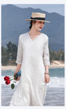 Cashmere Gregarious V Neck Embroidered Cheongsam Qipao Dress