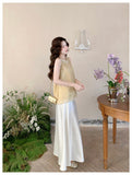 Dorothea 2-Piece Modern Sleeveless Cheongsam Set