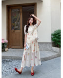 Kiara 2-Piece Floral Print Cheongsam Set