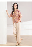 Larimar 2-Piece Light Purple Floral Cheongsam Set