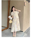 Pinnacle Milan Almond Floral Cheongsam Dress