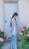 Pansy Light Blue Embroidered Cheongsam Dress