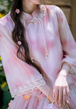 Sunflower 2-Piece Gradient Peach Pink Cheongsam Top