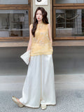 Elisabetta 2-Piece Embroidered Sleeveless Cheongsam Set