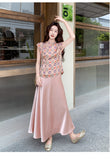 Orchid 2-Piece Floral Satin Cheongsam Set