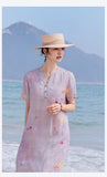Zorina Pristine Floral V Neck Cheongsam Qipao Dress