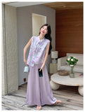 Honoria 2-Piece Purple Casual Cheongsam Set