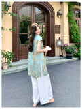 Queen 2-Piece Floral Print Cheongsam Top