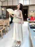 Iolanda 2-Piece Printed Vest Cheongsam Set