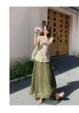 Johanna 2-Piece Vintage Print Vest Set Cheongsam