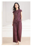 Imogen 2-Piece Plum Purple Khaki Cheongsam Set