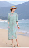 Bryony Luxe Lotus Koi Embroidered Cheongsam Qipao Dress