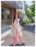 Yarrow 2-Piece Floral Top and Pants Set Cheongsam