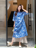 Lorelei Blue Floral Print Cheongsam Dress
