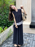 Finale 2-Piece Ruffle Top Wide-Leg Pants Cheongsam