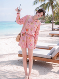 Estate 2-Piece Printed Balloon Sleeve Set Cheongsam