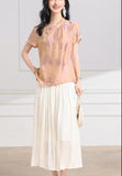 Ulyana Crabapple Pink Jacquard Cheongsam Top