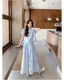 Acme 2-Piece Blue Jacquard Cheongsam Top