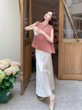 Galaxy 2-Piece Textured Sleeveless Top Set Cheongsam