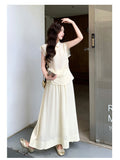 Agate 2-Piece Beige Lace Cheongsam Set