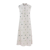Chrysanthemum Rain Dew Cashew Embroidered Cheongsam Dress