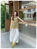 Kalina 2-Piece Embroidered Top and Pants Set Cheongsam