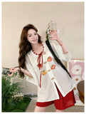 Faye 2-Piece Embroidered Top and Shorts Set Cheongsam