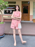 Sebastiana 2-Piece Pink Gradient Print Set Cheongsam
