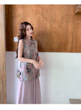 Snowdrop 2-Piece Black Frog Button Cheongsam Set