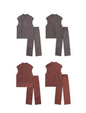Odette 2-Piece Rose Brown Red Cheongsam Set