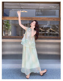 Elle 2-Piece Light Green Embroidered Cheongsam Set
