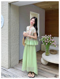 Sirius 2-Piece Lace Jacquard Cheongsam Set