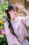Sunflower 2-Piece Gradient Peach Pink Cheongsam Top