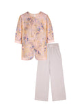 Larimar 2-Piece Light Purple Floral Cheongsam Set