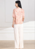 Betelgeuse 2-Piece Green Pink Wide-Leg Cheongsam Set