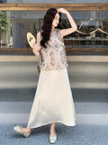 Rayna 2-Piece Embroidered Vest Cheongsam Set