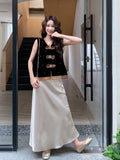 Twilight 2-Piece Velvet Vest Skirt Set Cheongsam