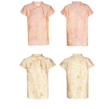 Theodora Yellow Green Short Sleeve Cheongsam Top